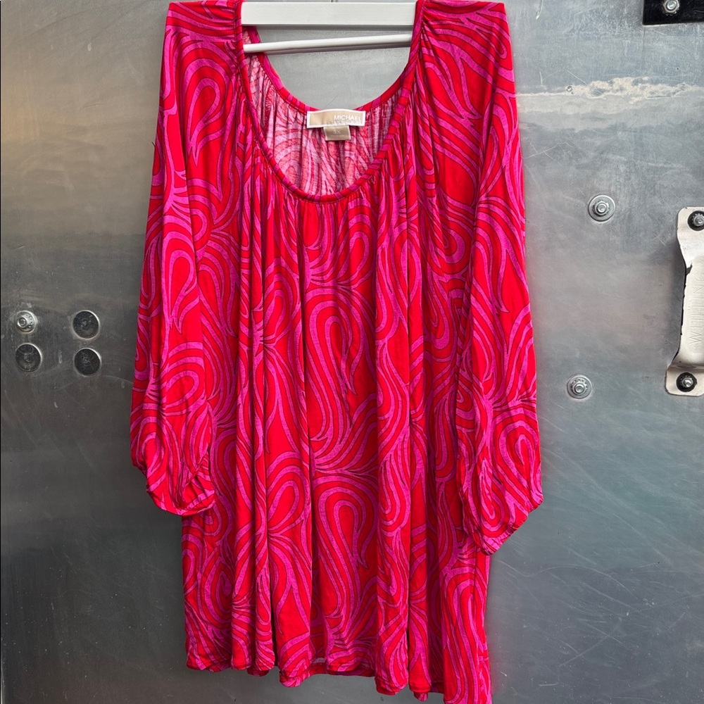 MICHAEL Michael Kors Red and Pink Blouse, 3/4 length sleeves size 3X - Picture 3 of 9